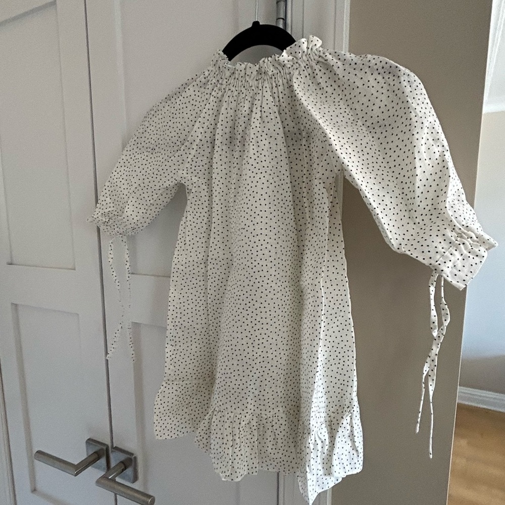 Sleeper - Girls Linen Petit Dress in Micro Polka Dot -size 1 (toddler sz 2) BNWT - Picture 6 of 14